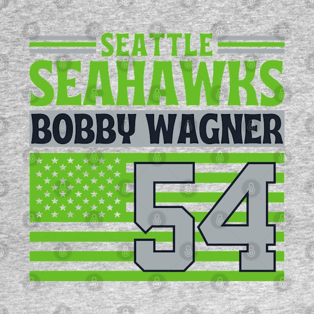 Seattle Seahawks Wagner 54 American Flag Football by Astronaut.co